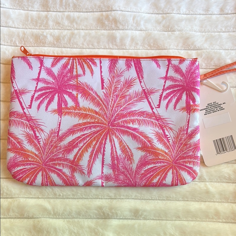 Cupshe 🍊& White swimsuit w/ Pink and Orange Palm Tree Swimsuit Sack - Picture 5 of 6
